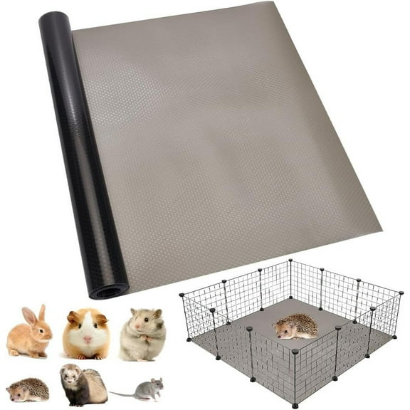Black Guinea Pig Bedding Cage Liner 18x118 Inch Washable Guinea Pig Pee Pads Waterproof Guinea Pig Cage Liners Reusable Waterproof Rabbit Bedding for DIY