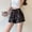 Black-c, variant on TIANZEN Women's Fashion Beaded Slim Fit Hot Pants With Sequins In Solid Color Mid Rise Straight Leg Shorts plus Size Swimsuits for Women with Shorts