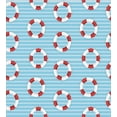 thumbnail image 3 of Ambesonne Aqua Blue Duvet Cover Sets, Stripes Circle Nautical, 2-King, Pale Blue White Red, 3 of 7