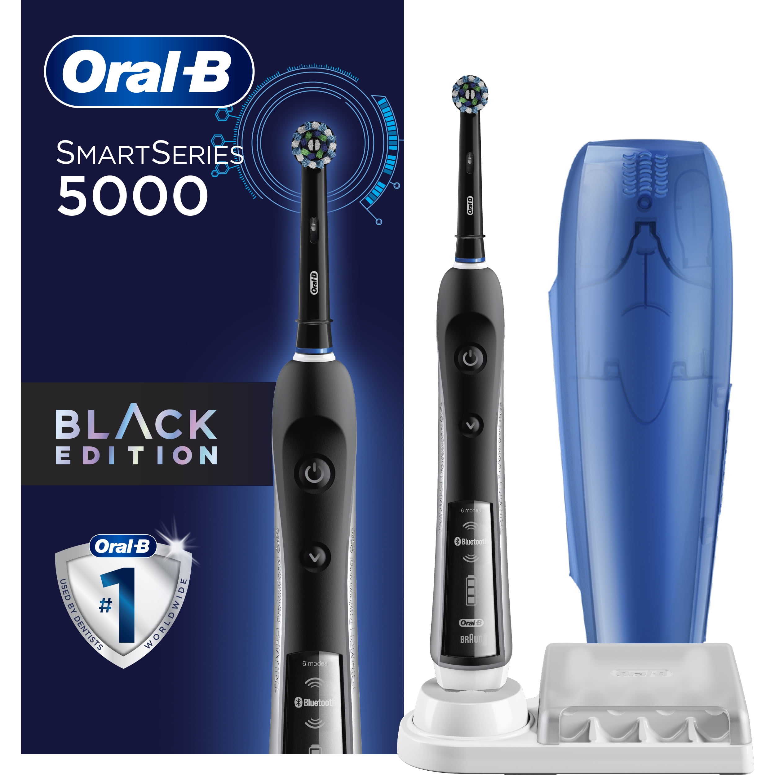 Eigenwijs ingewikkeld Renderen Oral-B Smart Series 5000 Rechargeable Electric Toothbrush, Black -  Walmart.com