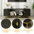 thumbnail image 6 of 70" Modern TV Stand with Electric Fireplace Space - Entertainment Center with Honeycomb Doors & Gold Legs - Heavy Duty Media Console for Living Room, 6 of 8