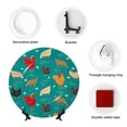 thumbnail image 4 of Yiaed Cute Hens And Rooster Print Bone China Decorative Plate Ceramic Dinner Plates Art Crafts with Display Stand-7in, 4 of 6