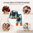 thumbnail image 7 of Lsque Lone Cowboy Desert Scene Pattern Long Sleeve Pajama Set for Women - Soft 2-Piece Sleepwear and Loungewear Set with Pockets, Comfy Nightwear-Medium, 7 of 7