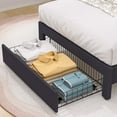 thumbnail image 7 of VECELO Upholstered Platform Bed Frame with Storage Drawers, Twin Size Bed Frame with Adjustable Headboard, No Box Spring Needed, Black, 7 of 7