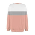 thumbnail image 6 of PuLe Hoodies Womens Fall Fashion Color Contrast Striped Oversized Pullover Sweatshirt, Crewneck, Long Sleeve, S-3XL, 6 of 6