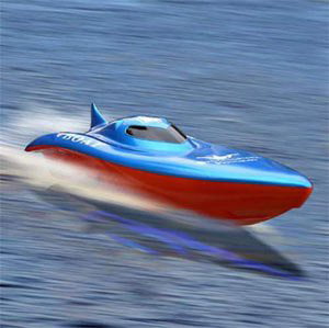 Yellow 'Killer Whale' RC Speed Boat With Dual Motors 