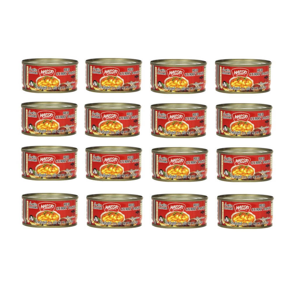 Maesri Thai Red Curry Paste Pack of 16 (4 oz Each)