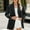 Black, variant on Women's Solid Color Blazer for Work Professional Long Sleeve Notched Lapel Open Front Jacket With Pockets