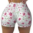 thumbnail image 2 of Haiem Lilies Flowers No Front Seam Biker Shorts for Women Yoga Workout Gym Bike Shorts with Tummy Control Moisture-Wicking-XX-Large, 2 of 9