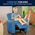 thumbnail image 5 of Flash Furniture Vana Contemporary Light Blue Vinyl Kids Recliner with Cup Holder and Headrest, 5 of 11
