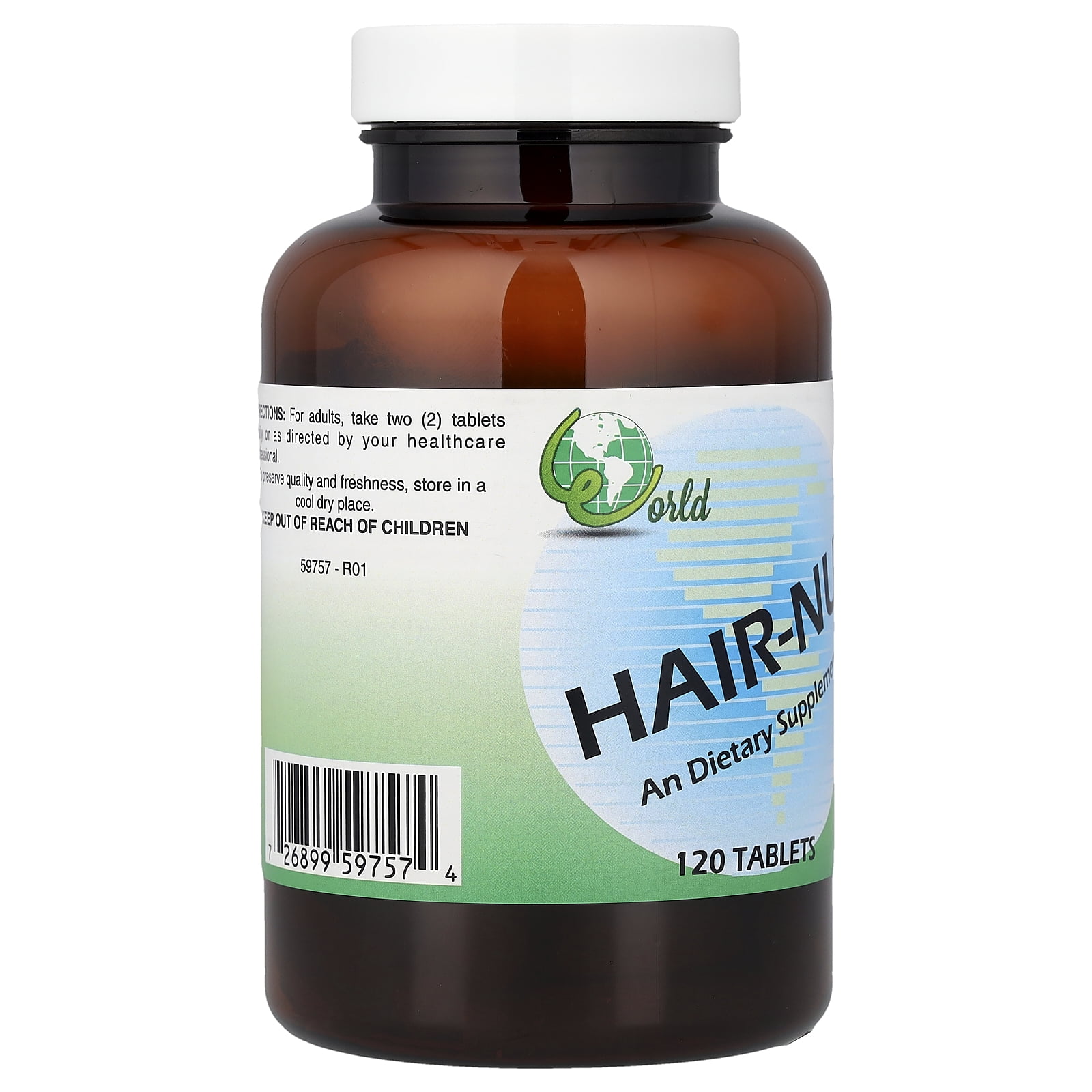 World Organic HAIR-NU, 120 Tablets