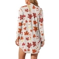 thumbnail image 2 of Yuyamidu Maple Leaves Button Down Pajama Dress Size M Music Note Long Sleeve Sleep Shirts Thanksgiving Nightgowns for Women Breastfeeding Sleepwear Fall Boyfriend Nightgown, 2 of 7