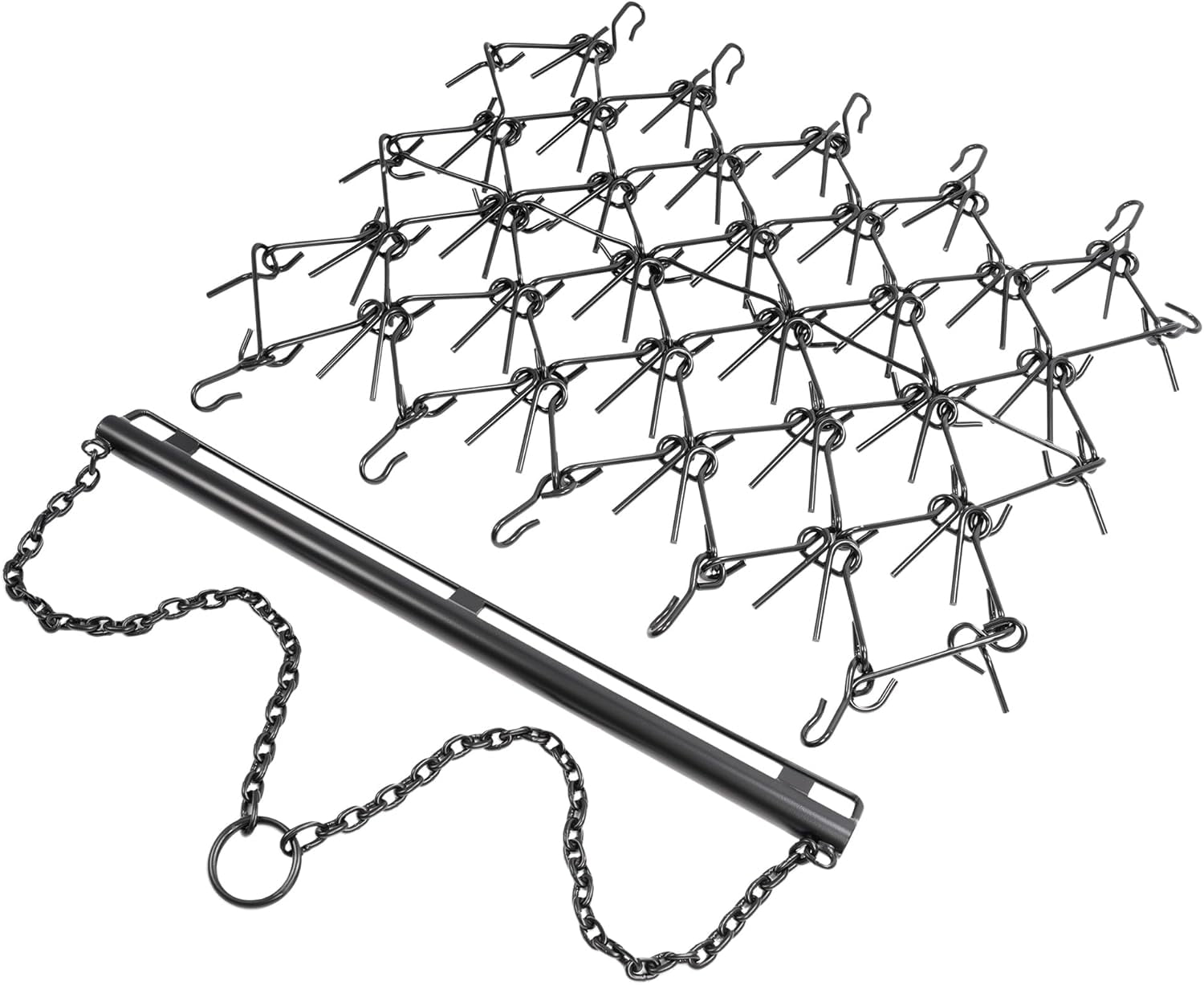 KOJEM 4'W x 4'L Chain Drag Harrow Compatible with Tractors ATV UTV Lawn Tractor Attachments
