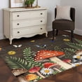 thumbnail image 3 of Spring Mushrooms Area Rugs 3'x5', Washable Small Throw Rugs for Living Room Bedroom, Farmhouse Pastoral Botanical Brown Wood Indoor Outdoor Rug Non-Slip Low Pile Carpet Runner Reversible Floor Mats, 3 of 8