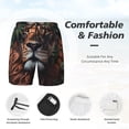 thumbnail image 3 of Sikiie Lion Forest Crown Print Men's Double Layer Swimming Trunks, Adjustable Waistband and Pockets Sports Swimming Trunks, Beach Swimwear-XX-Large, 3 of 6