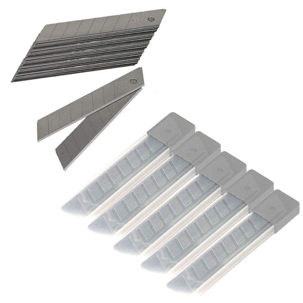 Wideskall 50 Pcs Snap Off 18mm 4" Cutter Utility Knife Replacement
