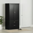 thumbnail image 1 of South Shore Acapella Wardrobe Armoire, in Pure Black, 1 of 15