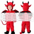 thumbnail image 4 of Kogui Baby Toddler Plush Hooded Romper Jumpsuit for Halloween Dress Up Party 4T 5T (Red,4-5 Years), 4 of 9