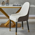 thumbnail image 2 of Montary Dining Chairs Set of 2, Modern Faux Leather Dining Metal Legs for Living Kitchen Dining Room (Brown), 2 of 8