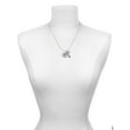 thumbnail image 3 of Delight Jewelry Silvertone Domed Black CNM - Love and Lock Charm Necklace, 18"+1", 3 of 4