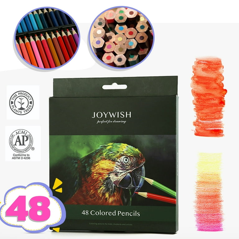  ARTEZA Colored Pencils for Adult Coloring, 48 Colors, Drawing  Pencils with Soft Wax-Based Cores, Professional Art Supplies for Artists,  Vibrant Pencil Set in Tin Box for Beginners and Pro 