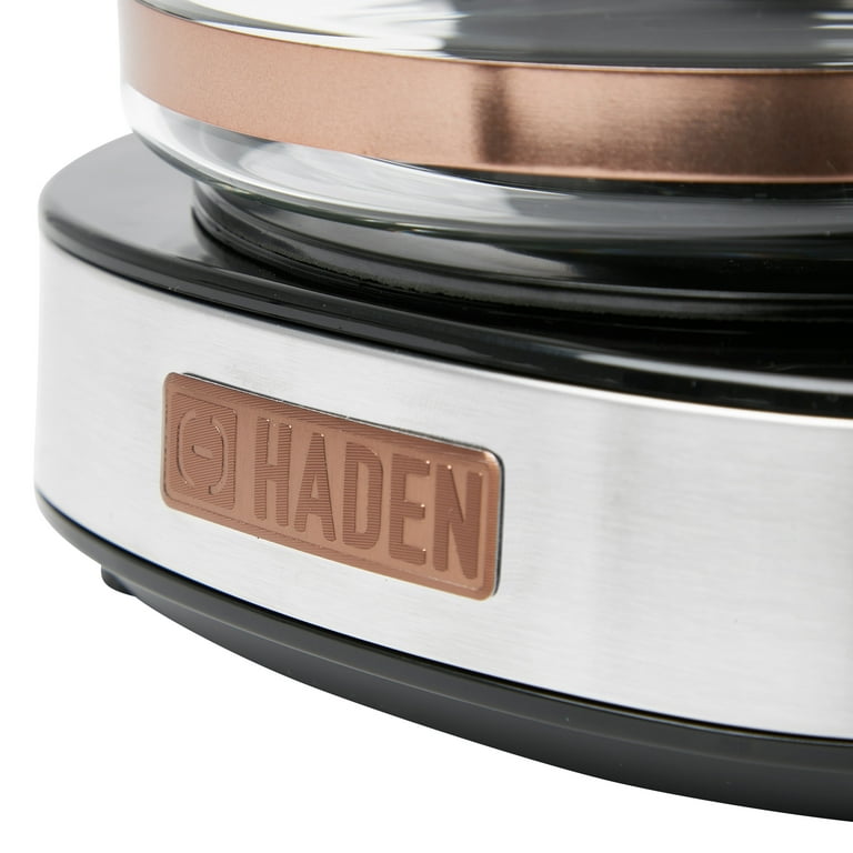 Haden 12-Cup Programmable Coffee Maker, Steel / Copper - 75106