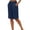 *Navy, variant on VBVC Women's Cotton-Linen Drawstring Bermuda Shorts , Summer Knee Length Shorts For Women,Ladies' Button Side Slit Beach Shorts with Pockets,Army Green,S-2XL