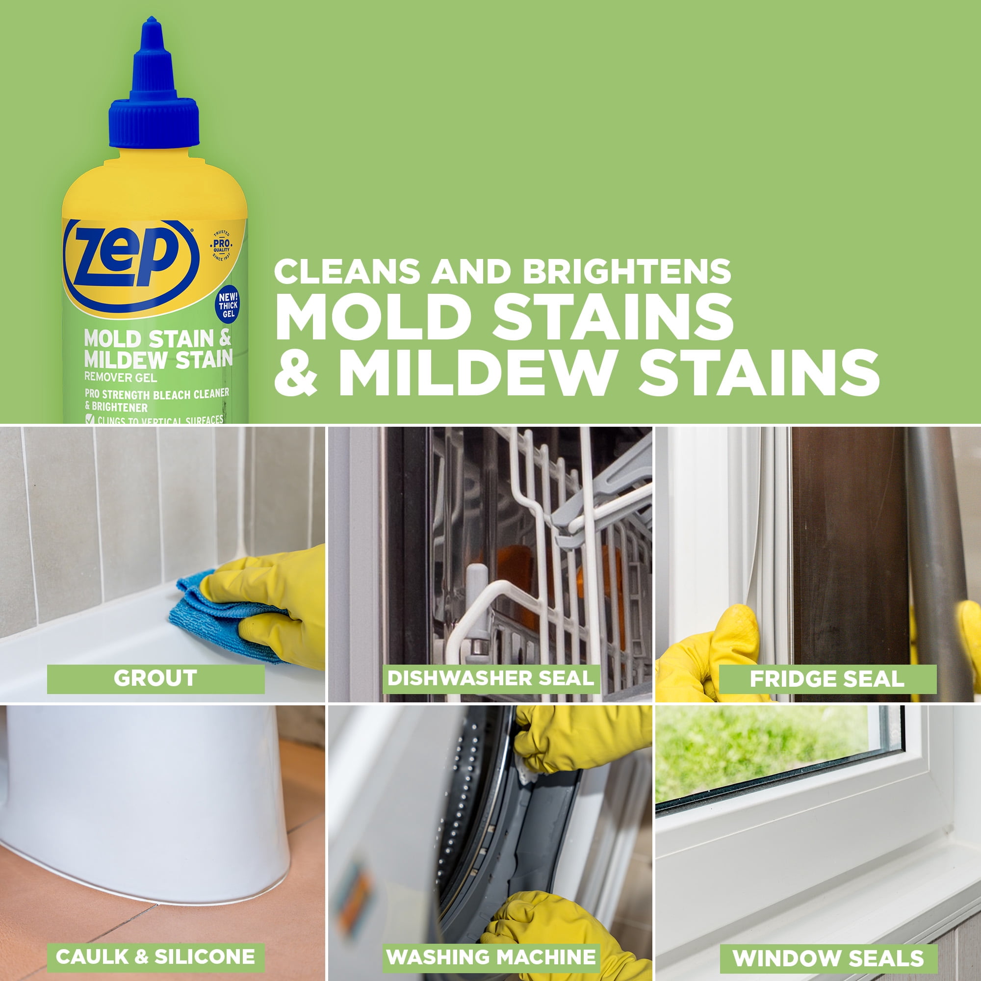 Zep Mold Stain & Mildew Stain Remover Gel - 8oz