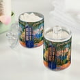 thumbnail image 2 of Yayeee 2 Pack Qtip Holder Bathroom Cotton Swab Canister with Lid Clear Dispenser Set, Blue Window, 2 of 6