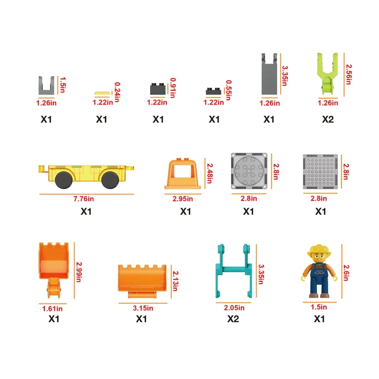 PicassoTiles 2-in-1 Excavator & Backhoe Magnetic Tile Set photo 3