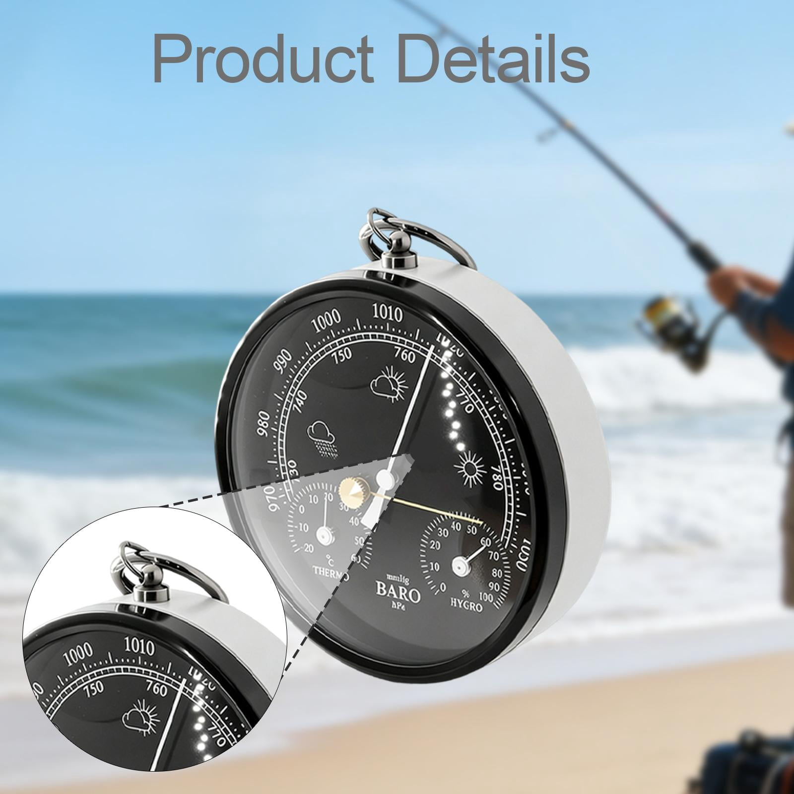 WLPZXP Barometer Thermometer Hygrometer Weather Station for Home Office Living Room Black