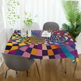 thumbnail image 3 of Yayeee Tablecloths 54" x 72" Rectangle Wrinkle Resistant Party Table Cover, Colorful Wavy Plaid, 3 of 8