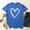 02 Blue, variant on YueHuiYing Women's Round-Neck Heart-Pattern T-Shirt Cute and Casual Summer Short-Sleeved Valentine's Day Printed Loose T-shirt Tops