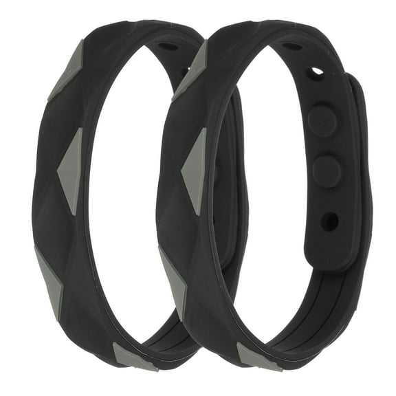 0.5"X9" Silicone Adjustable Anti Static Bracelet,Black 2Pack