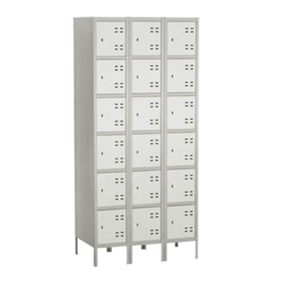 Six Tier Locker 3 Column in Gray