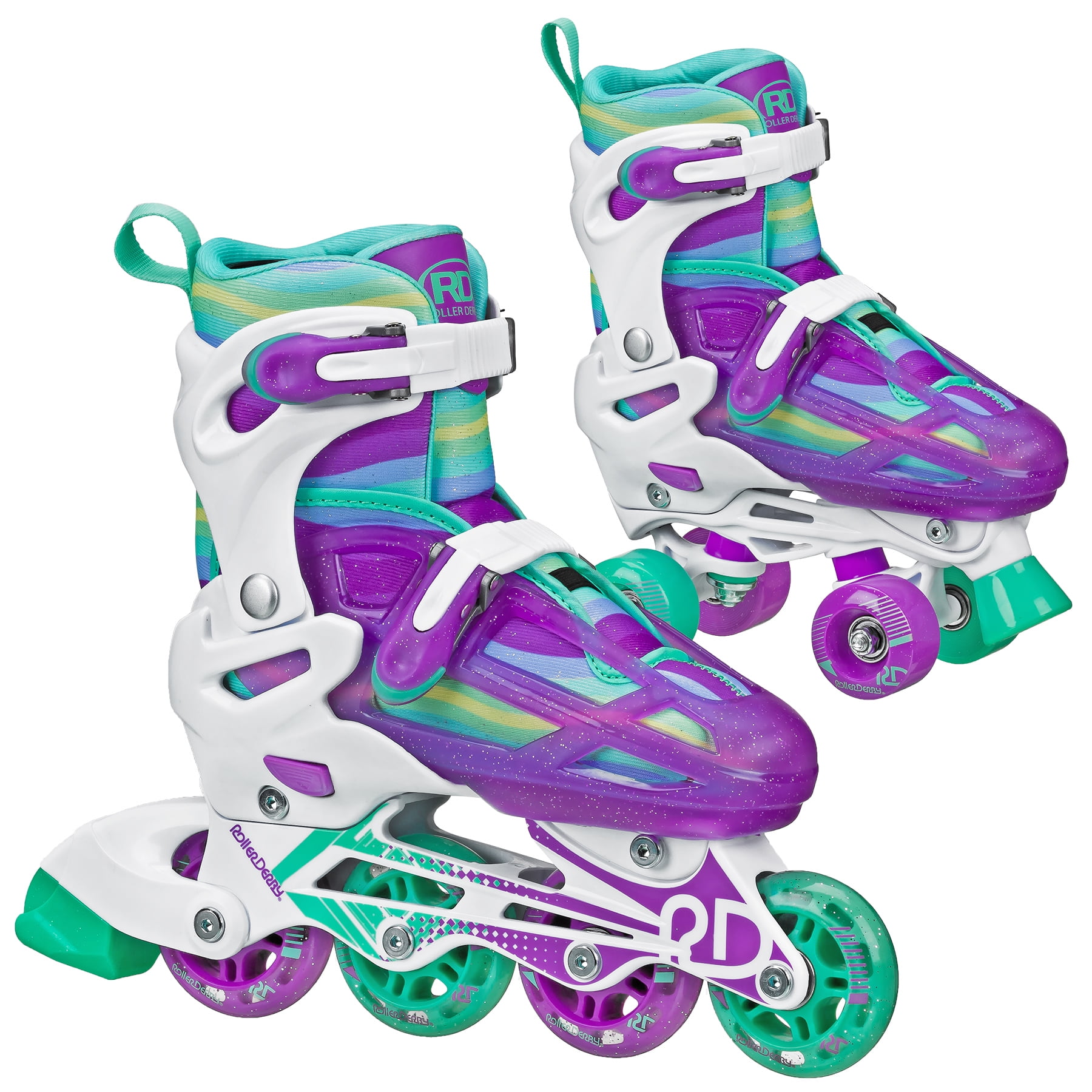 Roller Derby Girls 2-in-1 Roller/Inline Skates - Walmart.com
