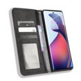 thumbnail image 4 of Compatible with Motorola Moto Edge 30 Fusion Case Magnetic Closure Vintage Pattern PU Leather Wallet Cover with Card Slots-Black, 4 of 5