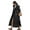 Black XXXL, variant on Women Cotton Coat Hooded Long Sleeve Pockets Side Slit Hem Down Jacket Solid Color Pockets Thickened Casual Outwear