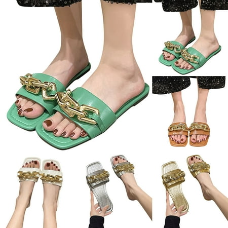 

Vedolay Platform Sandals Platform Sandals for Women Summer Casual Flatform Wedge Slides Green 8