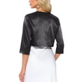 thumbnail image 3 of INSPIRE CHIC Cropped Blazer for Women Open Front Lapel Collar Business Office Casual Short Suit Jacket Cardigan Outerwear S Black, 3 of 5