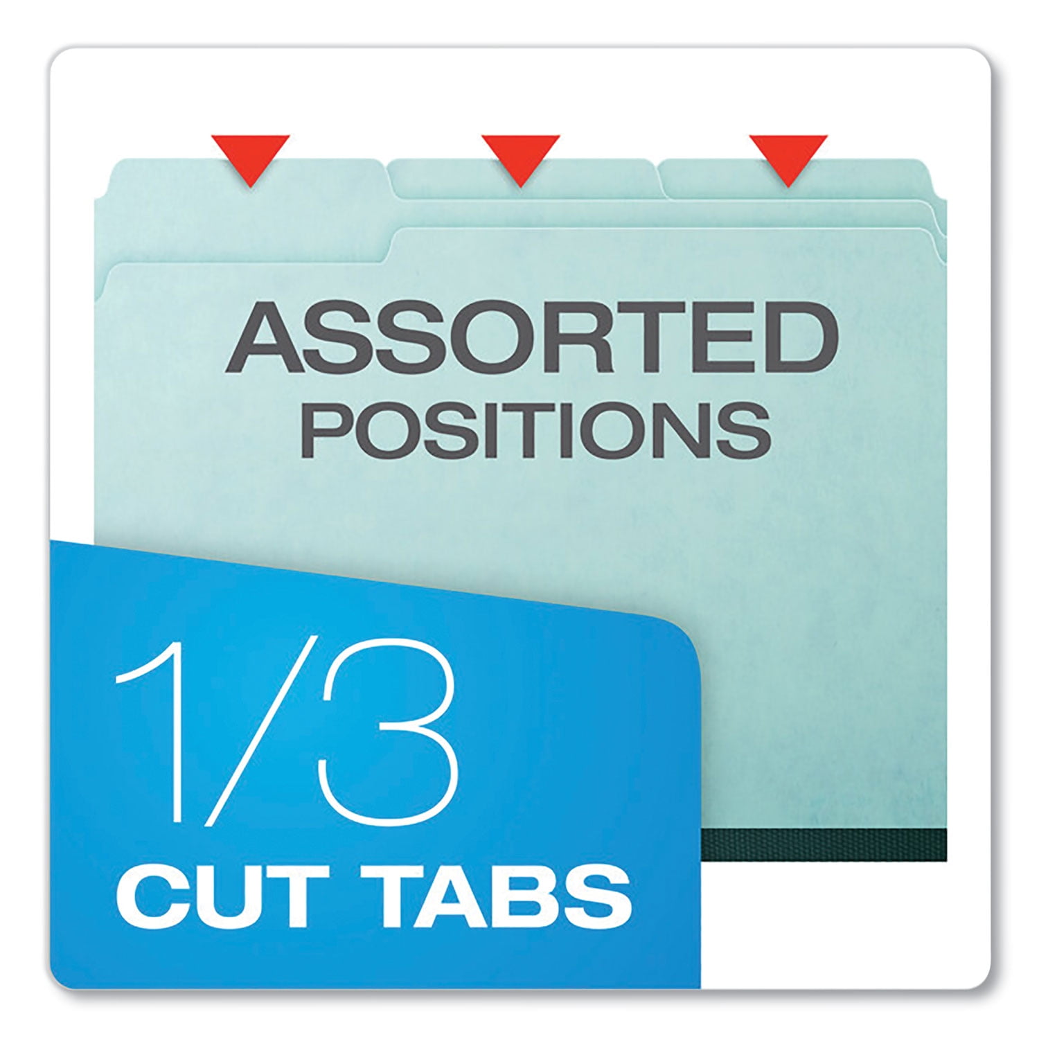 Pendaflex 9200T-1/3 Pressboard Expanding File Folders, 1/3 Cut Top Tab, Letter, Blue, 25/Box