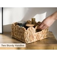 thumbnail image 3 of Scalloped Edge Wicker Basket, Hand-woven Rattan Baskets with Built-in Handles, Seagrass Basket for Organizing and Decor, 2 Pack, 3 of 6
