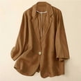 thumbnail image 1 of Vedolay Womens Coat Womens Plus Size Casual Long Sleeve Open Front Cardigan Work Office Blazer Jacket,Brown M, 1 of 4