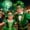 C, variant on Uutvery St. Patrick's Day Shamrock Glasses, Green Novelty Leprechaun Prop Eyewear for Party Photos, Oversized Clover Cut Out Frames, Irish Holiday Celebration Accessories