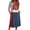 Red, variant on 4th of July Dresses for Women 3/4 Sleeve V-Neck Button Down A-Line Midi Patriotic American Flag Dress Casual Summer Beach Vacation Sundress with Pockets