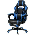 thumbnail image 1 of Gymax Massage Gaming Chair Recliner Racing Chair w/ Retractable Footrest Home Blue, 1 of 10