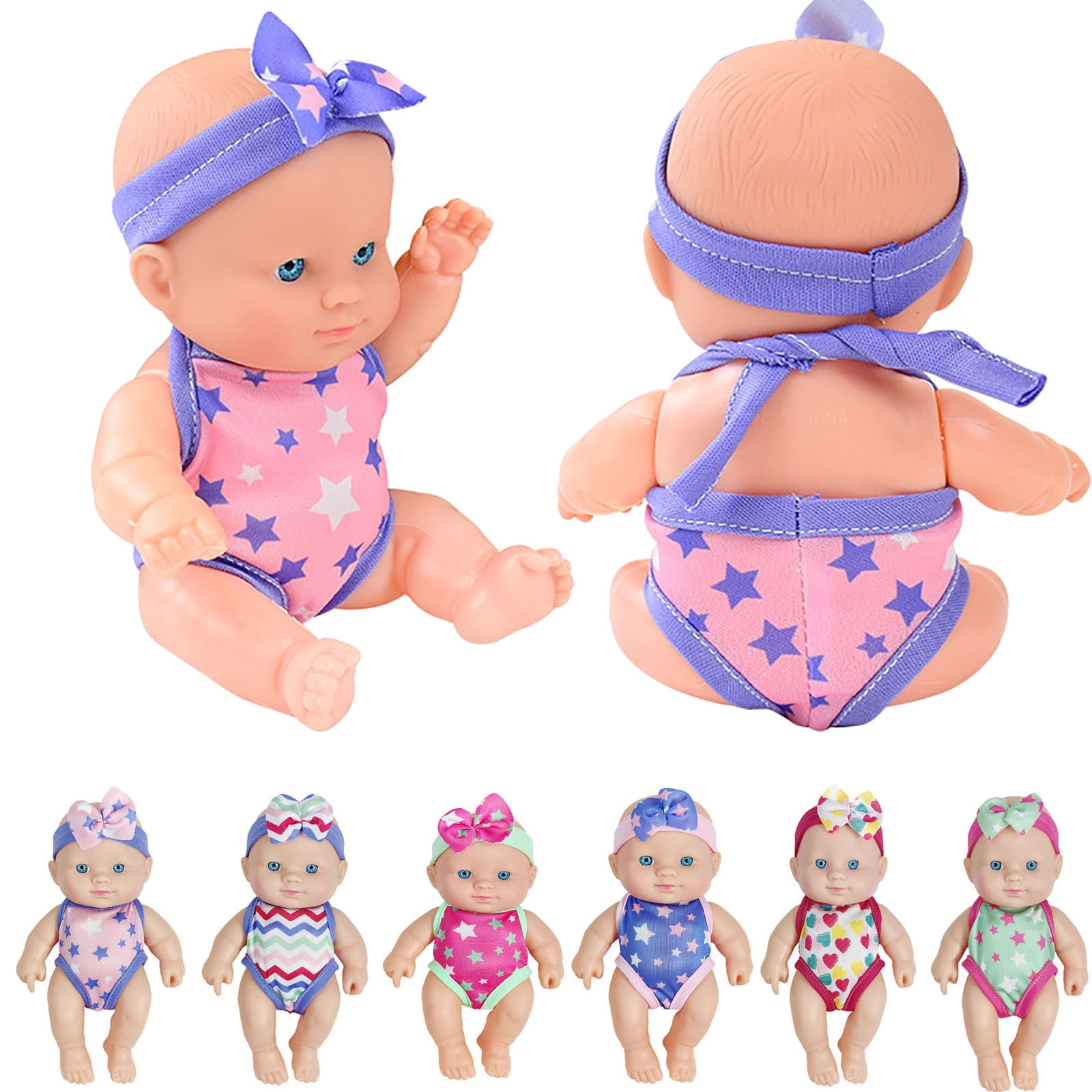 Baby Doll, 7.9 inch Reborn Baby Dolls, Baby Toys for Toy 1-3 3-6 Year Old, Realistic Baby Doll, for Baby Doll Gifts for 1 + Year Old, Christmas Gifts, Soft Touch PVC Baby Dolls (C)