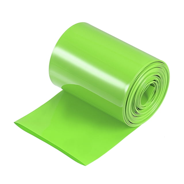Unique Bargains Tube Rétractable en PVC Vert Clair 75mm Plat 6m pour Grand Pack de Batteries