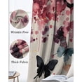 thumbnail image 3 of Flowers Butterfly Kitchen Curtains Vintage Rustic Ombre Spring Floral Cafe Short Curtains for Bathroom Blackout Window Curtain Small Window Treatment Drapes for Bedroom Living Room 27.5"x39"x2, 3 of 9