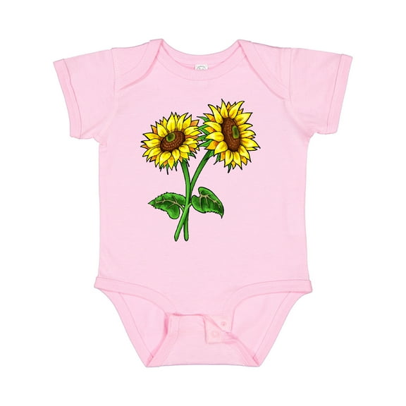 Inktastic Pair of Sunflowers Boys or Girls Baby Bodysuit